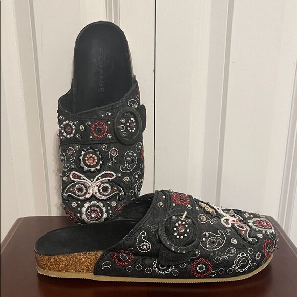 Rampage Shoes - Rampage RARE Y2K Beaded Embellished Embroidered Women's Clogs Mules Shoes 7
